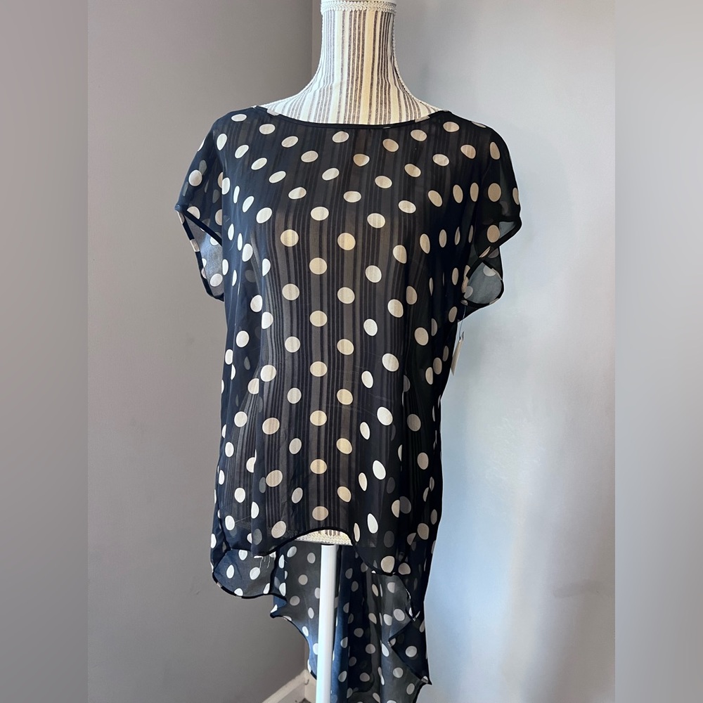 Really cute sheer polka dot top